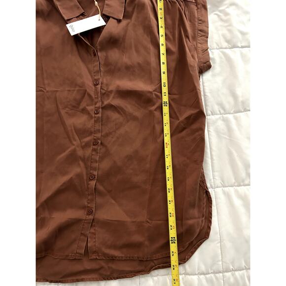 Quince Womens Vintage Wash Tencel Camp Shirt Terracotta Sleeved Size S - Picture 7 of 8
